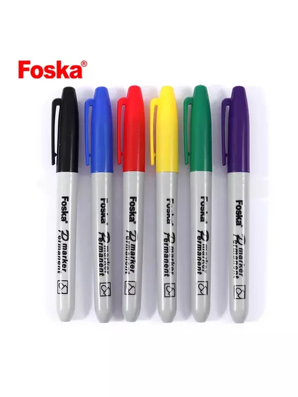 Marcador Permanente Foska Blister de 6 Unidades Punta 1.2